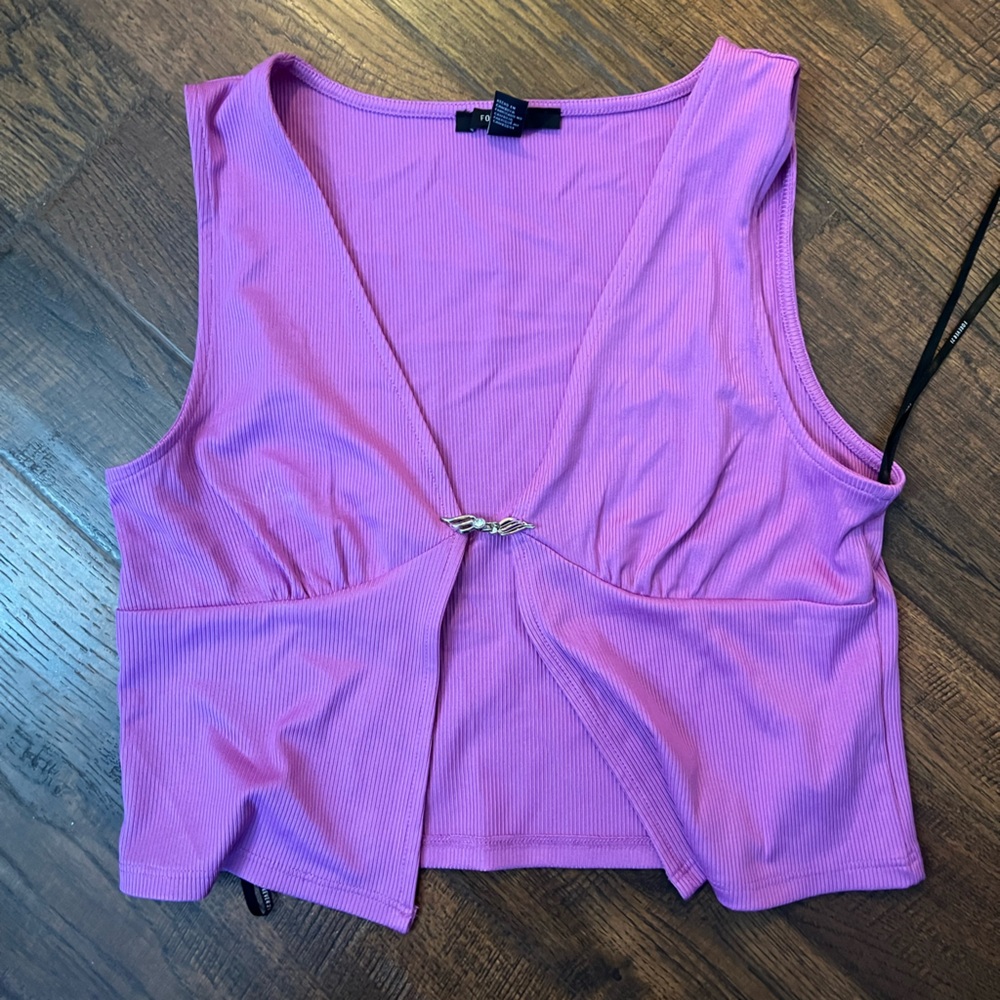 Forever 21 Purple Crop Top with Clasp